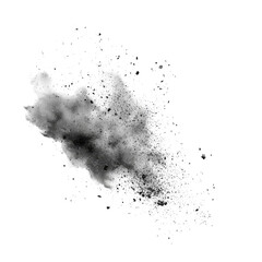 Flying debris and dust scatter across a transparent background, creating an abstract visual effect of movement and chaos, flying debris with dust isolated on transparent backgroud