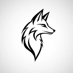 Obraz premium Contemporary depiction of a fox's head against a white backdrop.