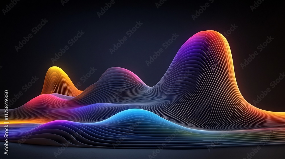 Poster breathtaking fluid topographic pattern map highlighting weather data flowing dynamic visualizations 