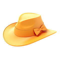 Straw Hat on White Background
