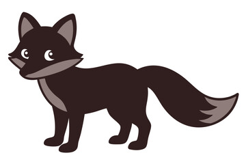 Fox silhouette vector with white background. Wild animal vector