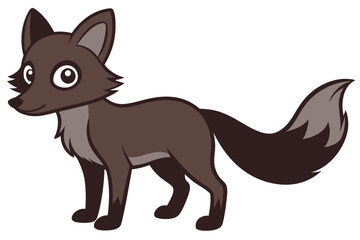 Fox silhouette vector with white background. Wild animal vector