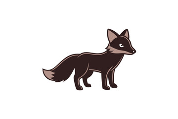 Fox silhouette vector with white background. Wild animal vector
