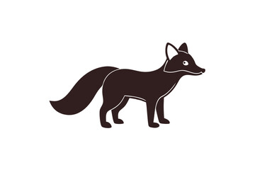 Fox silhouette vector with white background. Wild animal vector