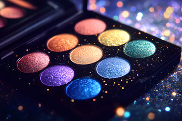 Cosmic Radiance: A Universe of Color Captured in a Floating Makeup Palette