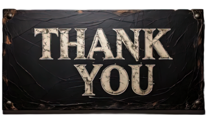 thank you on blackboard isolated on transparent background