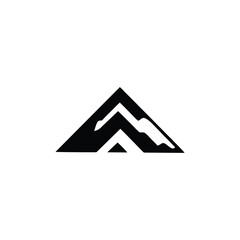 Mountain landscape in simple icon and vector design style