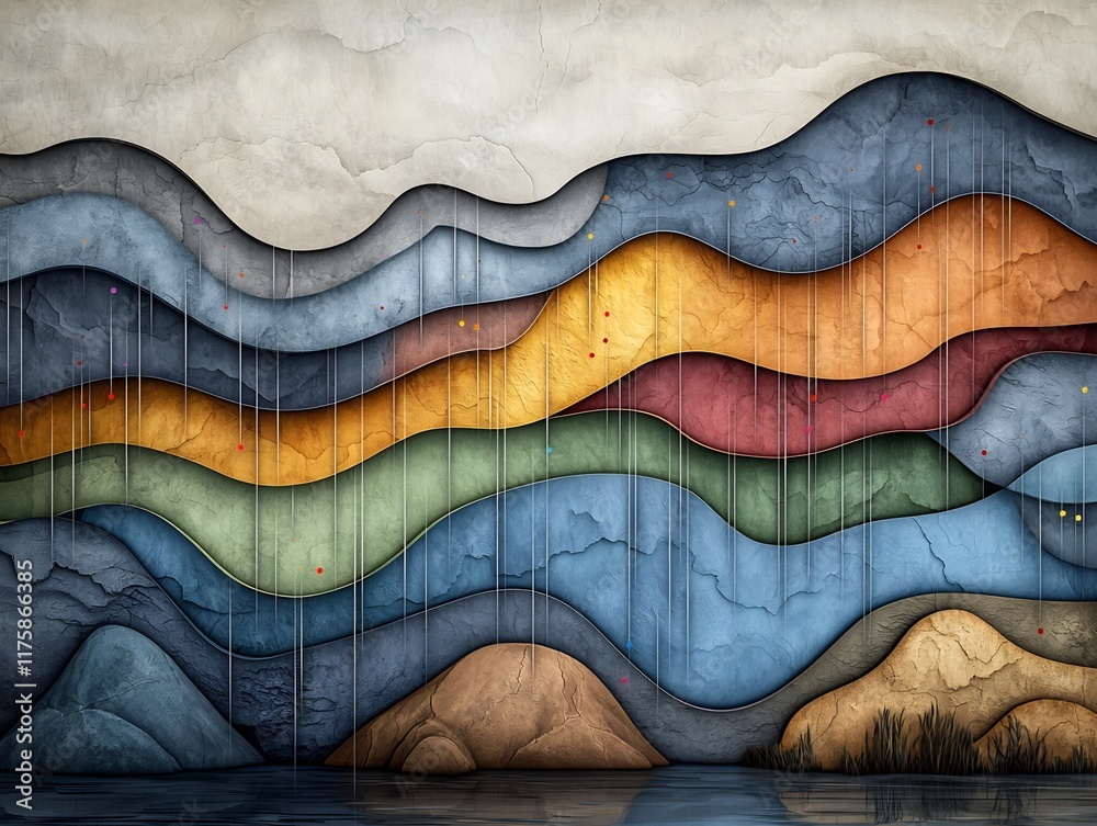 Poster captivating topographical data mapping with dynamic cartographic composition showcasing intricate ra