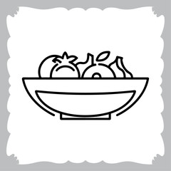 Fruit in basket silhouette vector
