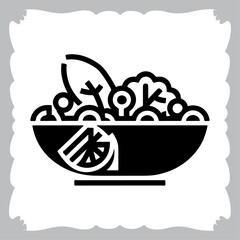 Healthy Salad Silhouette Fresh and Simple Design black colour vactor
