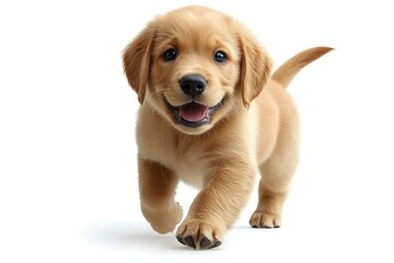 Adorable Golden Retriever Puppy Walking Towards The Camera