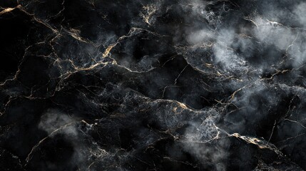 Black marble texture with gold veins and smoky effect.
