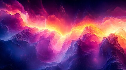 Abstract Shattered Pixel Bloom with Vibrant Digital Fragments