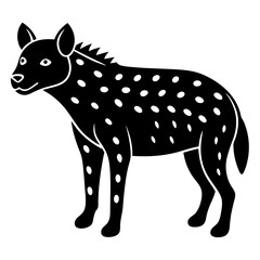 hyena black silhouette vector with white background. Wild animal vector