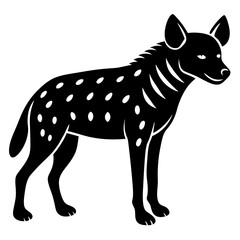 hyena black silhouette vector with white background. Wild animal vector