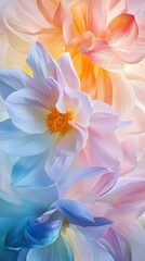 Fototapeta premium colorful floral nature illustration with petals