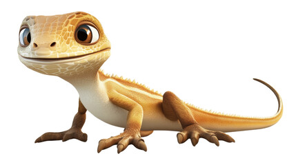 Cartoon lizard character, isolated on transparent background
