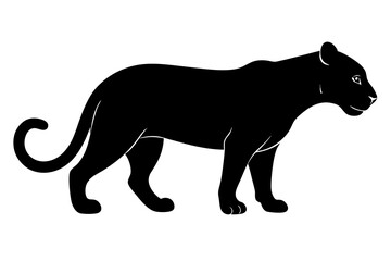 Obraz premium jaguar black silhouette vector with white background. Wild animal vector