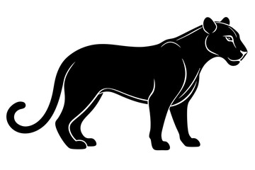 Obraz premium jaguar black silhouette vector with white background. Wild animal vector