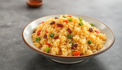 Delicious raisin rice dish on a table