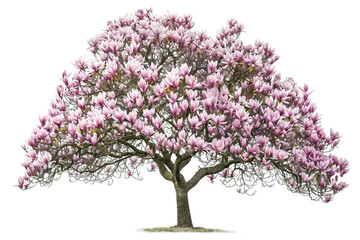 Stunning Magnolia Trees with Bold, Fragrant Flowers isolated on transparent background