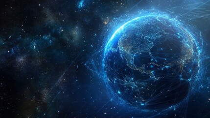 Obraz premium visual world technology comunnication and information on the earth