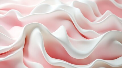 Fototapeta premium Soft Pink and White Fabric Waves
