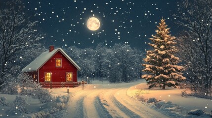 Fototapeta premium Cozy Winter Wonderland Scene