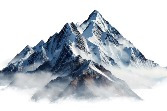 Tranquil Mountain Lake Surrounded by Forest Isolated on Transparent Background