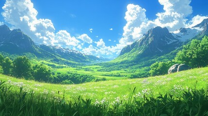 Fototapeta premium Breathtaking Mountain Valley Landscape