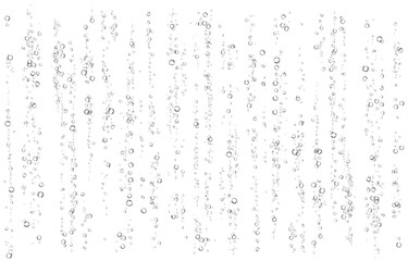 Oxygen air bubbles  flow  in water on white  background.