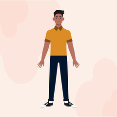A Black Guy Male Standing Flat Character