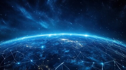 Obraz premium visual world technology comunnication and information on the earth