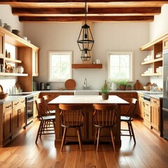 Kitchen interior design. Farmhouse style kitchen interior design. Architecture interior. Farmhouse interior. Farmhouse style.