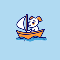 Cute dog sailing