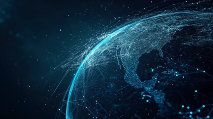 Obraz premium visual world technology comunnication and information on the earth