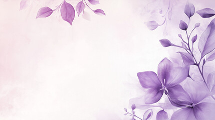 Obraz premium Watercolor floral design with purple flowers and leaves