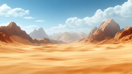 Fototapeta premium Expansive Desert Landscape Under a Sunny Sky