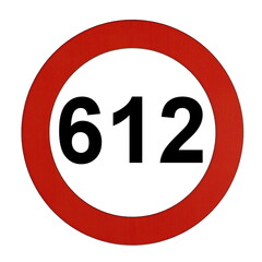 Illustration des Straßenverkehrszeichens "Maximale Geschwindigkeit 611 Kilometer pro Stunde"	