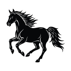 horse silhouette isolated on white background