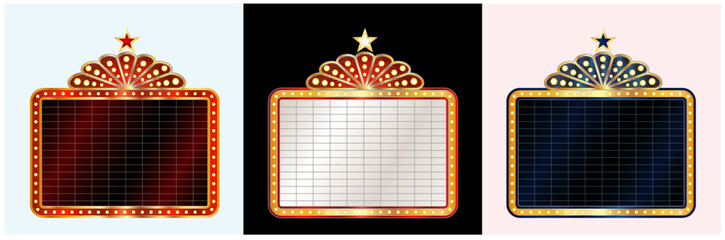 three marquee billboards