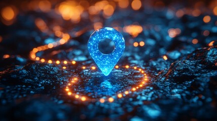 Innovative technology brings a digital map to life with its glowing location pins, reflecting a web of network connections