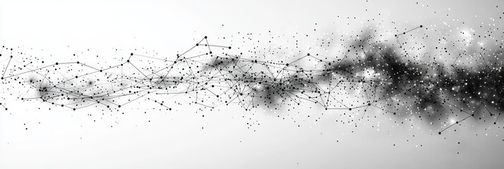 Fototapeta premium Network connecting dot polygon background. Concept of network business, technology, data, and chemistry. Dot connect line abstract background symbolizes a futuristic network and data transformation