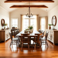 Dining room interior design. Farmhouse style dining room interior design. Architecture interior. Farmhouse interior. Farmhouse style.