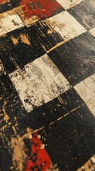 A close-up view of a single chessboard square, zoomed in and detailed with heavy, expressive brushwork and contrasting colors.