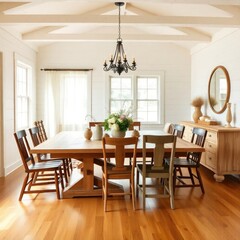 Dining room interior design. Farmhouse style dining room interior design. Architecture interior. Farmhouse interior. Farmhouse style.