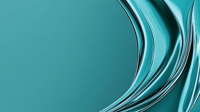 Fototapeta A smooth, polished turquoise background with a subtle sheen and a large space for text 