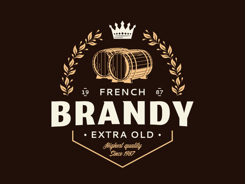 Vector brandy vintage logo on a dark background