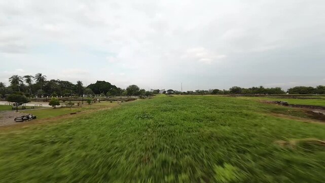 Aerial video above Keraton Kaibon Banten Indonesia
