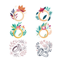 Fototapeta premium wedding ring vector collection